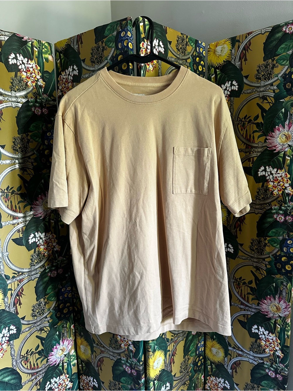 Flint & Tinder Men's American Heavyweight Pocket T-Shirt in Peach XL